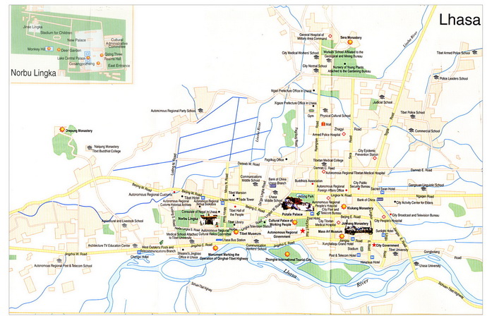 Map of Lhasa